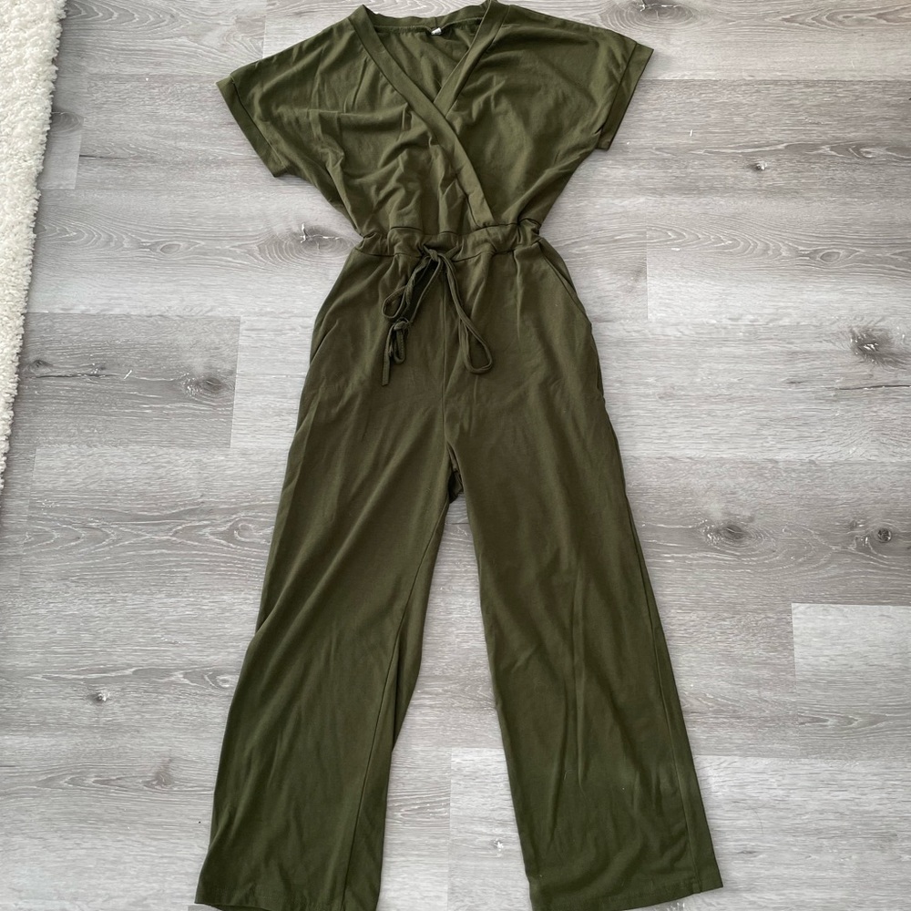 Jumpsuit short sleeve wide leg